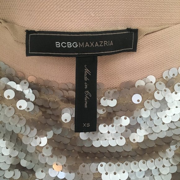 BCBGMaxAzria Percy Sequin Mini Skirt XS Moss Combo - Picture 2 of 7